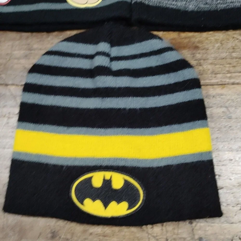 Lot 3 Paw Patrol Beanie Knit Hat Nickelodeon Pups To The Rescue 2T-5T Batman